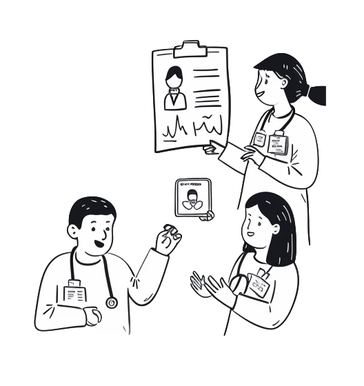 Medical team discussing patient care